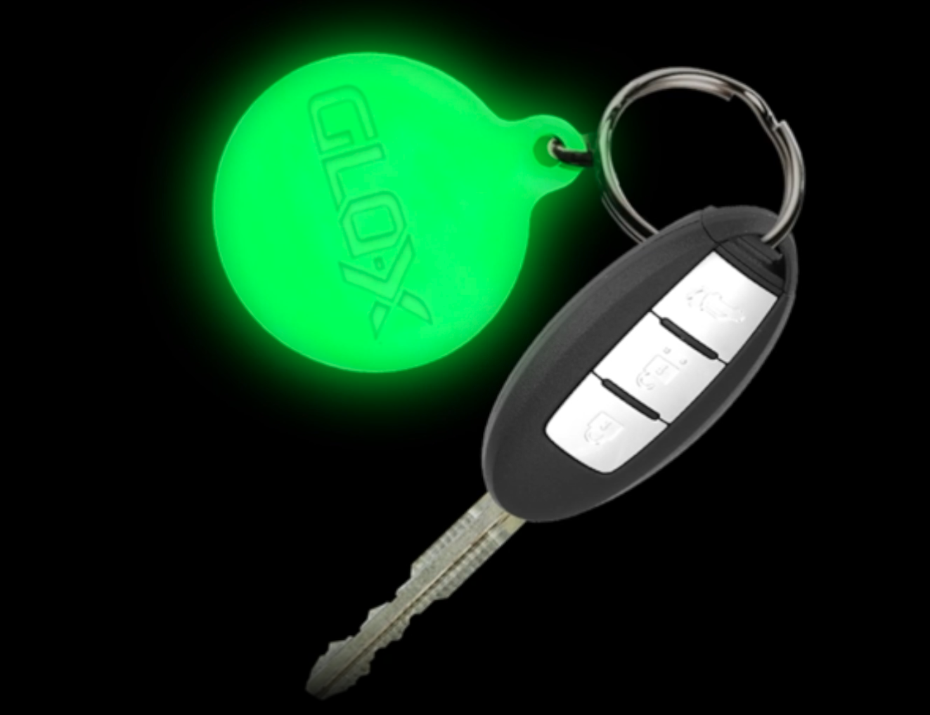 GLO-X Glow in the Dark Keychain - Find Your Luminous Keychain in